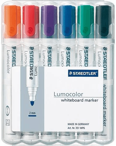 Staedtler Lumocolor Whiteboard 351 - Pochette de 6