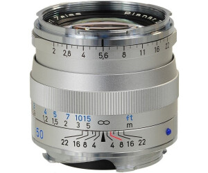Carl Zeiss Planar T* 2/50 ZM シルバー Zeiss Planar T* f2/50 ZM au meilleur prix sur idealo.fr