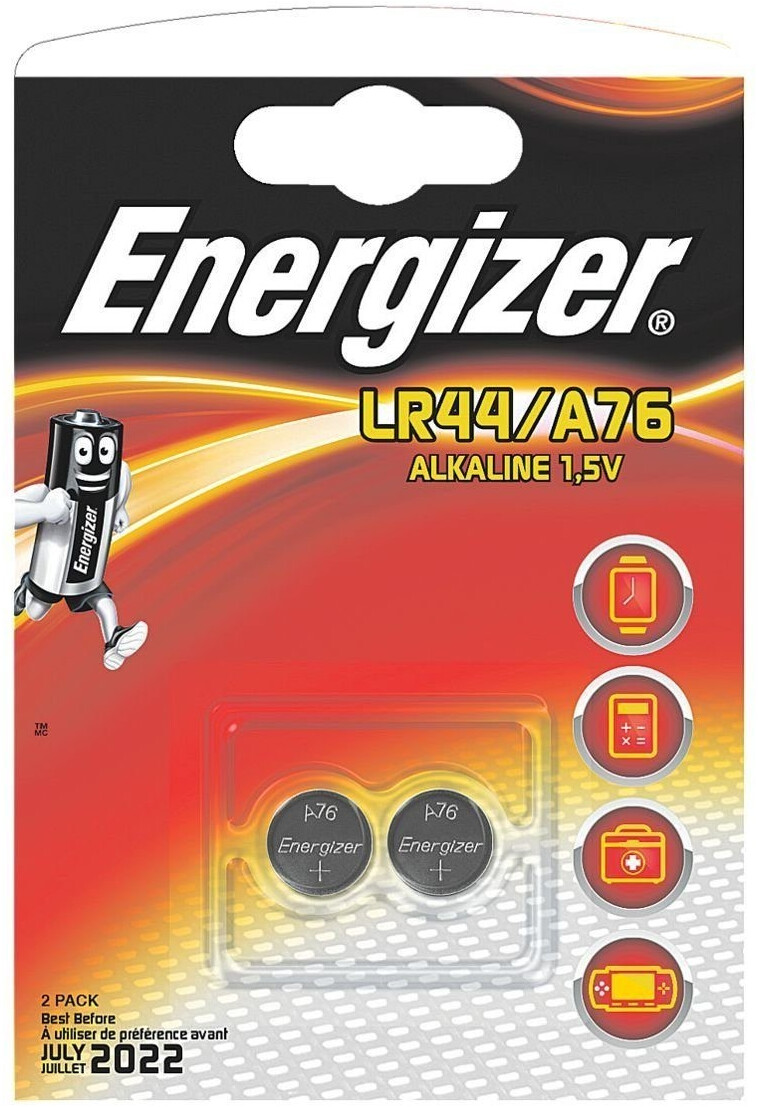 Acheter Pile Energizer alcaline LR44/A76 Blister 2 Unités