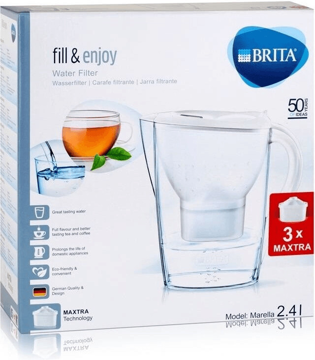 BRITA Marella Cool Water Filter Jug white + 3 Cartridges