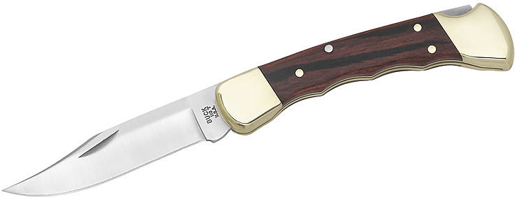 Buck Folding Hunter 110 (finger grooved, brass)