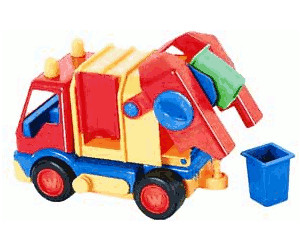 in 3 Farben Müllwagen 42cm Middle Truck Müllfahrzeug Abfallsammelfahrzeug WADER 