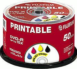 Fuji Magnetics DVD-R 4,7GB 120min 16x printable 50pk Spindle