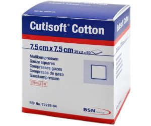 BSN Medical Cutisoft Cotton Kompressen Steril 8-fach, 17-fädig 7,5 x 7,5 cm (25 x 2 Stk.)