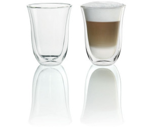 Set da 6 Confezione Regalo 400 ml XXL Bicchieri in Vetro per Latte Macchiato Termici Effetto Ondulato Feelino Lattechino Grande 