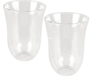 De Longhi - Set 2 bicchieri da caffè in vetro borosilicato a doppia parete  soffiati a mano da 90 ml