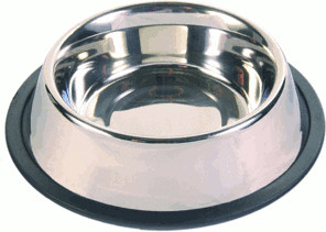 Trixie Gamelle en inox avec socle en caoutchouc (0,7 l/Ø 16 cm)