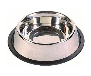 Trixie Stainless Steel Bowl with Rubber Ring (0,9 l / 17 cm)