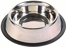 Trixie Stainless Steel Bowl with Rubber Ring (0,9 l / 17 cm)