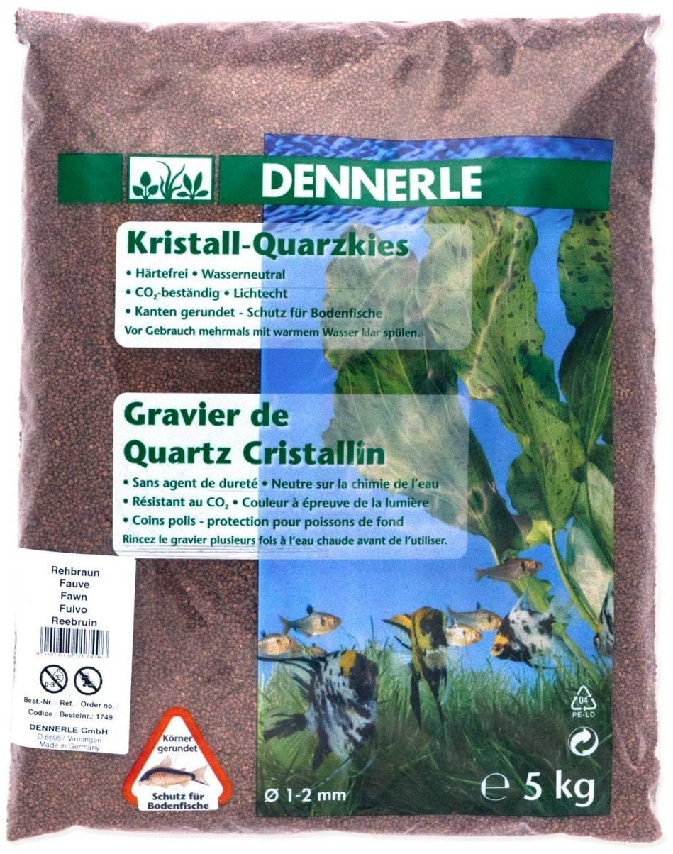 Dennerle Gravier de quartz cristallin brun fauve (10 kg)