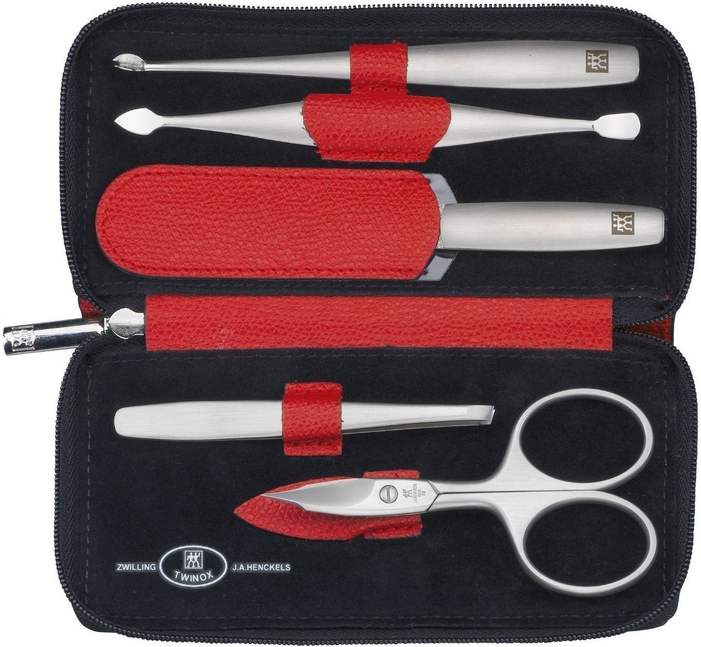 Zwilling 97094-002 TWINOX - Etui ß manucure, 5 piéces, Dauphine, rouge
