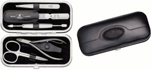 Zwilling 97089-034 TWINOX Trousse manucure 5 pcs., Cuir de boeuf, noir