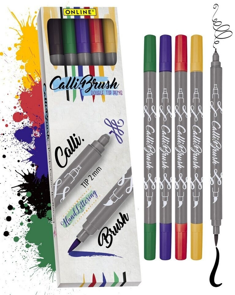 Online Calli.Brush Double Tip Pens set of 5