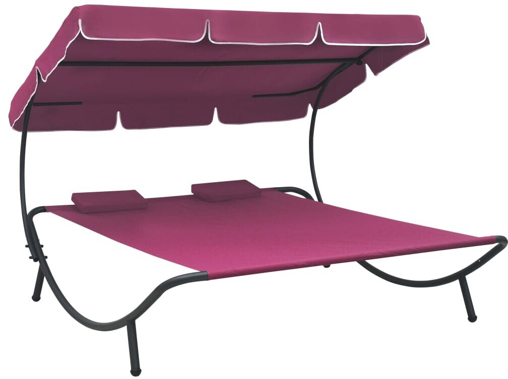 vidaXL Canopy Sun Lounger Steel