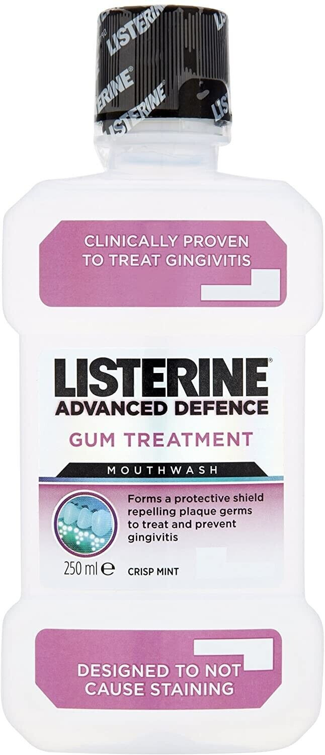 Listerine Advanced Defence Gum Treatment Mouthwash Crisp Mint
