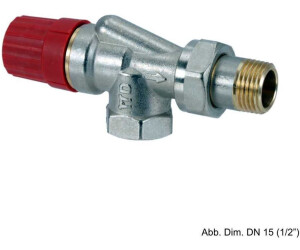 Danfoss Thermostat-Regelventil RA-N 15 R | 1/2 Zoll | Mit Voreinstellung | Messing