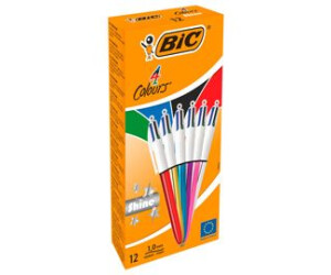 BIC 4 Colori Penne a Sfera, Shine, Ottime per la Scuola, Fusti