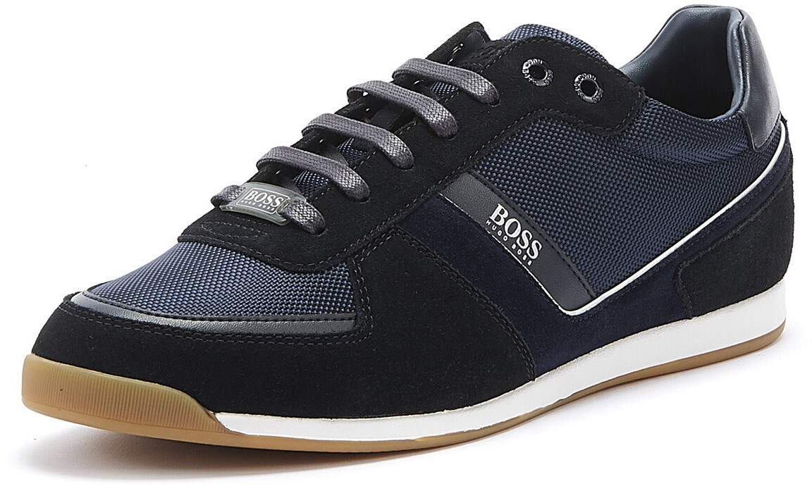 hugo boss glaze leather trainers