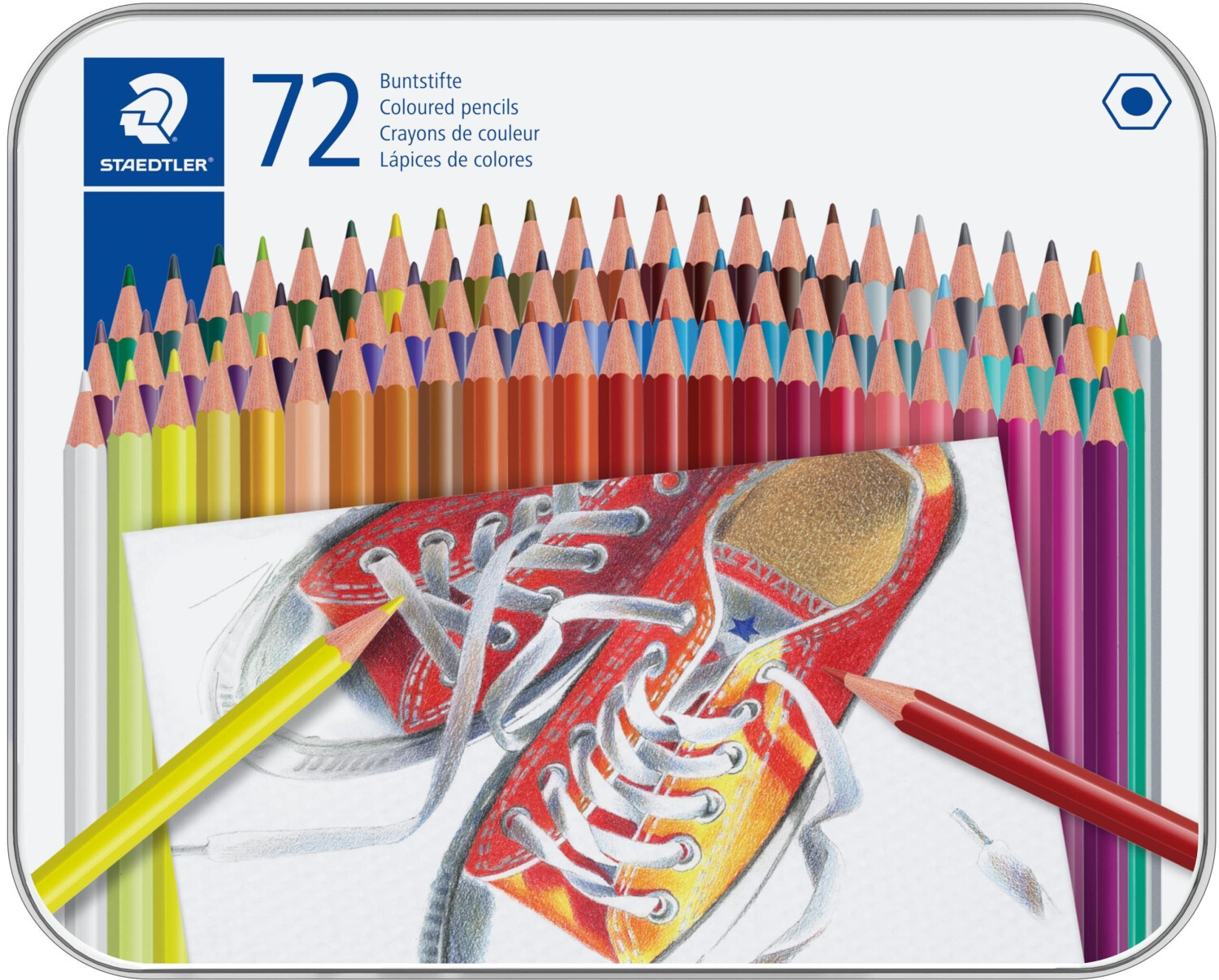 Staedtler 175 M72 Coloured Pencils - Assorted Colours (Tin of 72)