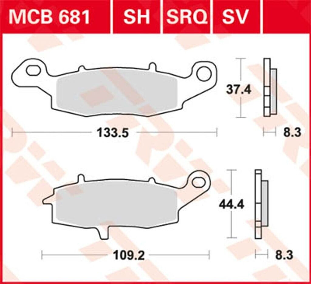 TRW Bremsbeläge MCB681SRQ – Passend Für Verschiedene Fahrzeugmodelle