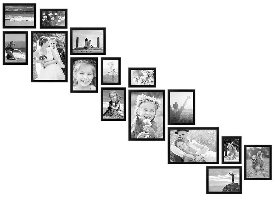 PHOTOLINI 15 Pieces Set Modern 10x15 to 21x30 cm