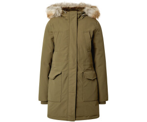 faux fur trim hooded down parka