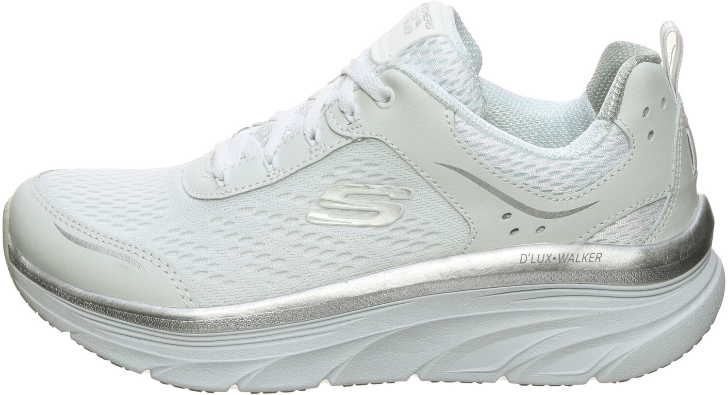 Buy Skechers D'Lux Walker - Infinite Motion white/silver from £63.24 ...