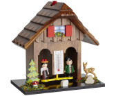 Holz Chalet Barometer Thermom un Wetterhaus Wald Wetter Haus mit Mann und Frau 