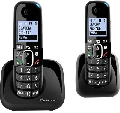 Amplicomms BigTel1502 Téléphone fixe sans fil senior, Combiné Extra, Tonalités