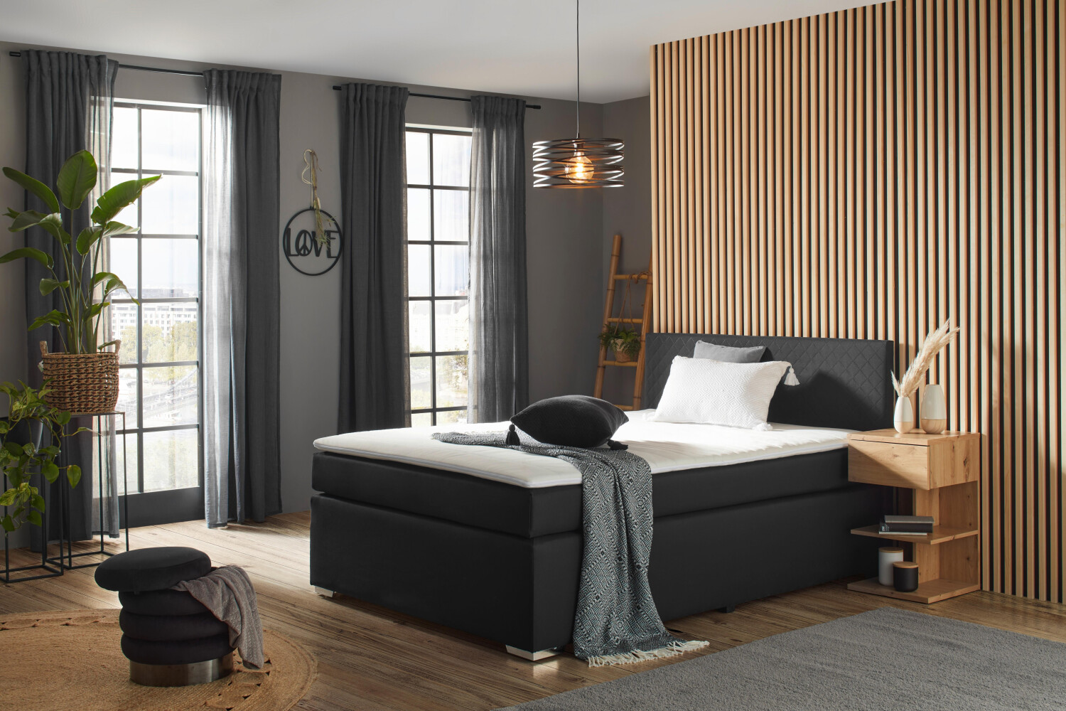 Doluna Premium Boxspringbett Perris 160x200 Cm – Mit Tonnen-Taschenfederkern Matratzen & Viskose-Topper, Made In Germany