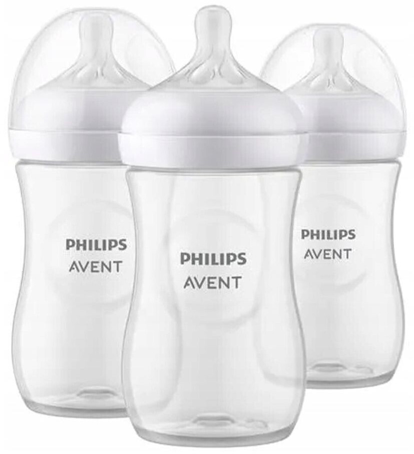 Philips AVENT Biberon Natural 260 ml transparent (x3) + tétine