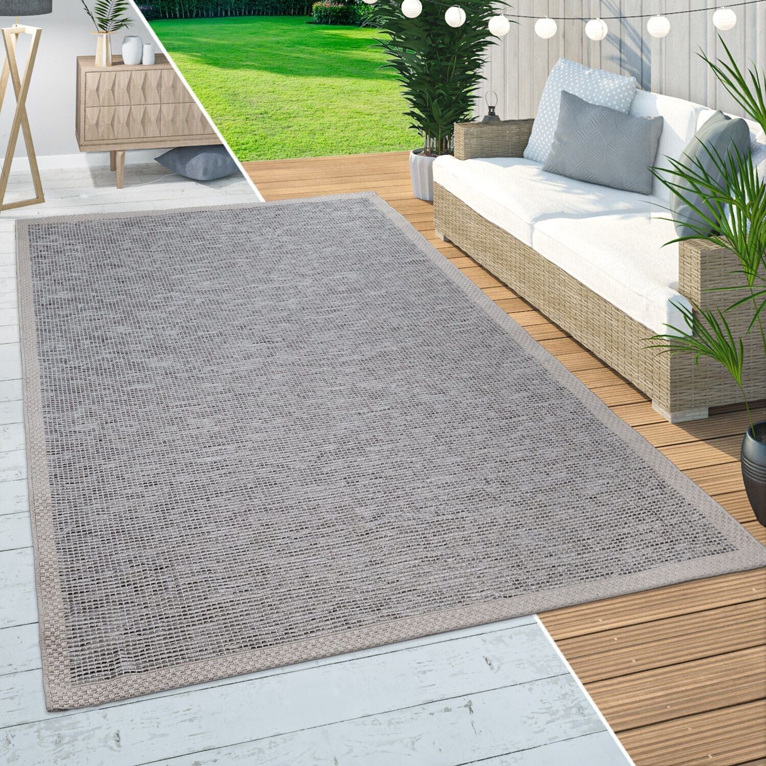 Paco Home In-& Outdoor Küchenteppich Bordüren Design Modern 200x350 cm beige  ab 130,00 € | Preisvergleich bei