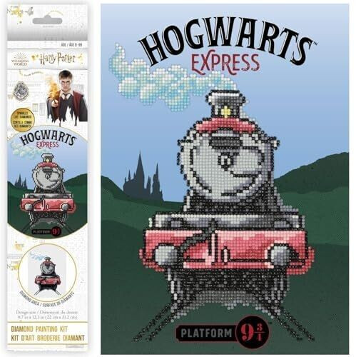 Diamond Dotz Kit Diamond Painting 5D Hogwarts Express, 22x31 Cm, 2876 Pietre In 14 Colori, Per Adulti E Bambini Dagli 8 Anni