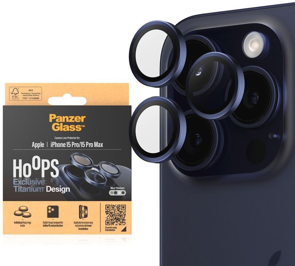 PanzerGlass® Hoops™ Camera Lens Protector iPhone 15 Pro, 15 Pro Max