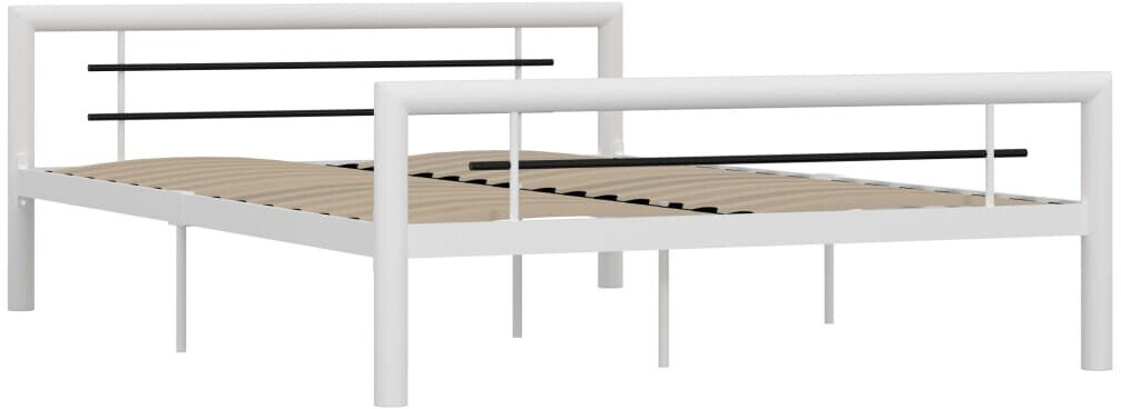 vidaXL Bed frame white / black metal 160x200cm (2845)