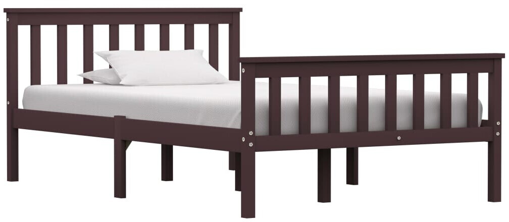 vidaXL Bed frame dark brown solid pine wood 120x200cm (2832)
