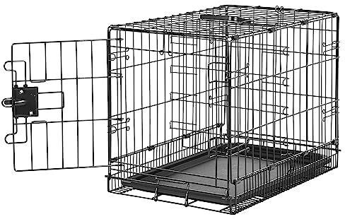 AmazonBasics Collapsible dog cage metal wire with bottom tray single door