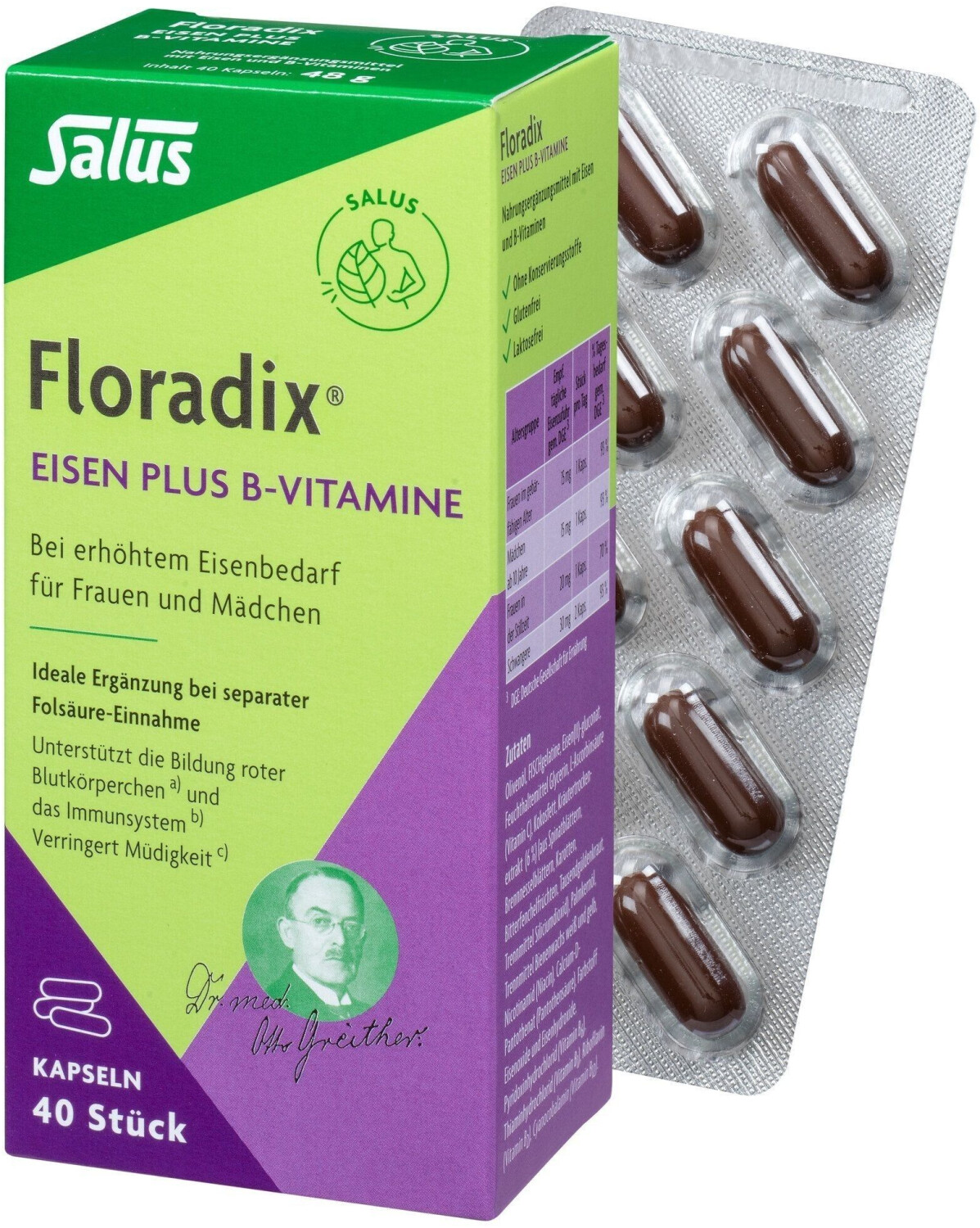 Salus Pharma Floradix Eisen Plus B-Vitamine Kapseln Ab 9,45 ...