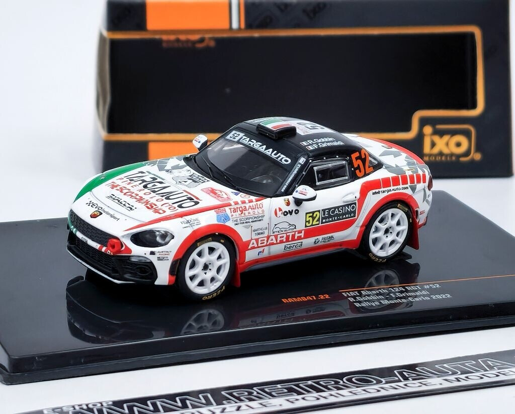 ixo Fiat Abarth 124 RGT #52 R.Gobbin/F.Grimaldi Rallye Monte Carlo 2022 ...