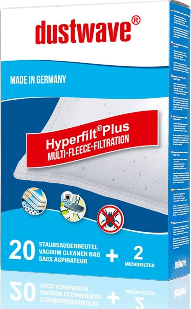 1 sacchetto per aspirapolvere di prova + filtro multistrato in micro tessuto non tessuto adatto e compatibile con Swirl Y98, Y198, Y298 - dustwave® prodotto in Germania