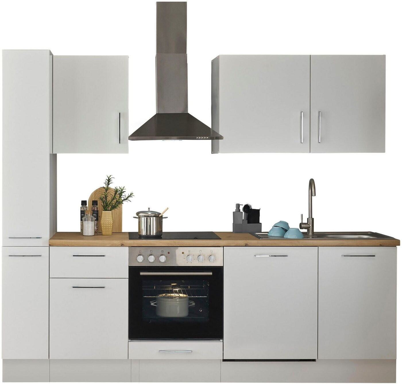 TURIN Eckküche 270x211x60 Cm Schwarz - Moderne Winkelküche In Artisan-Eiche Optik Ohne Geräte