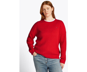 Zopfmuster Tommy Jeans Pullover Rot Damen Tommy Hilfiger Pullover