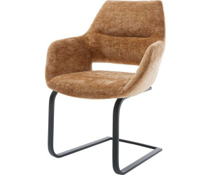 DeLife Freischwinger Yago-Flex mit Armlehnen Chenille (39272) schwarz Esszimmerstuhl