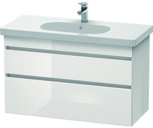 Duravit DuraStyle Waschtischunterbau wandhängend 2 Schubkästen 1000 x 453 x 610 mm Weiß Matt/Eiche Schwarz DS648501618 Waschbeckenunterschrank