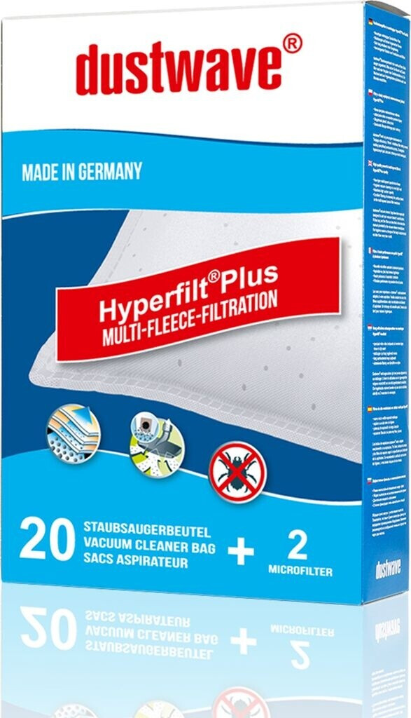 dustwave® - 20 sacchetti per aspirapolvere premium per Adix SI150, Base