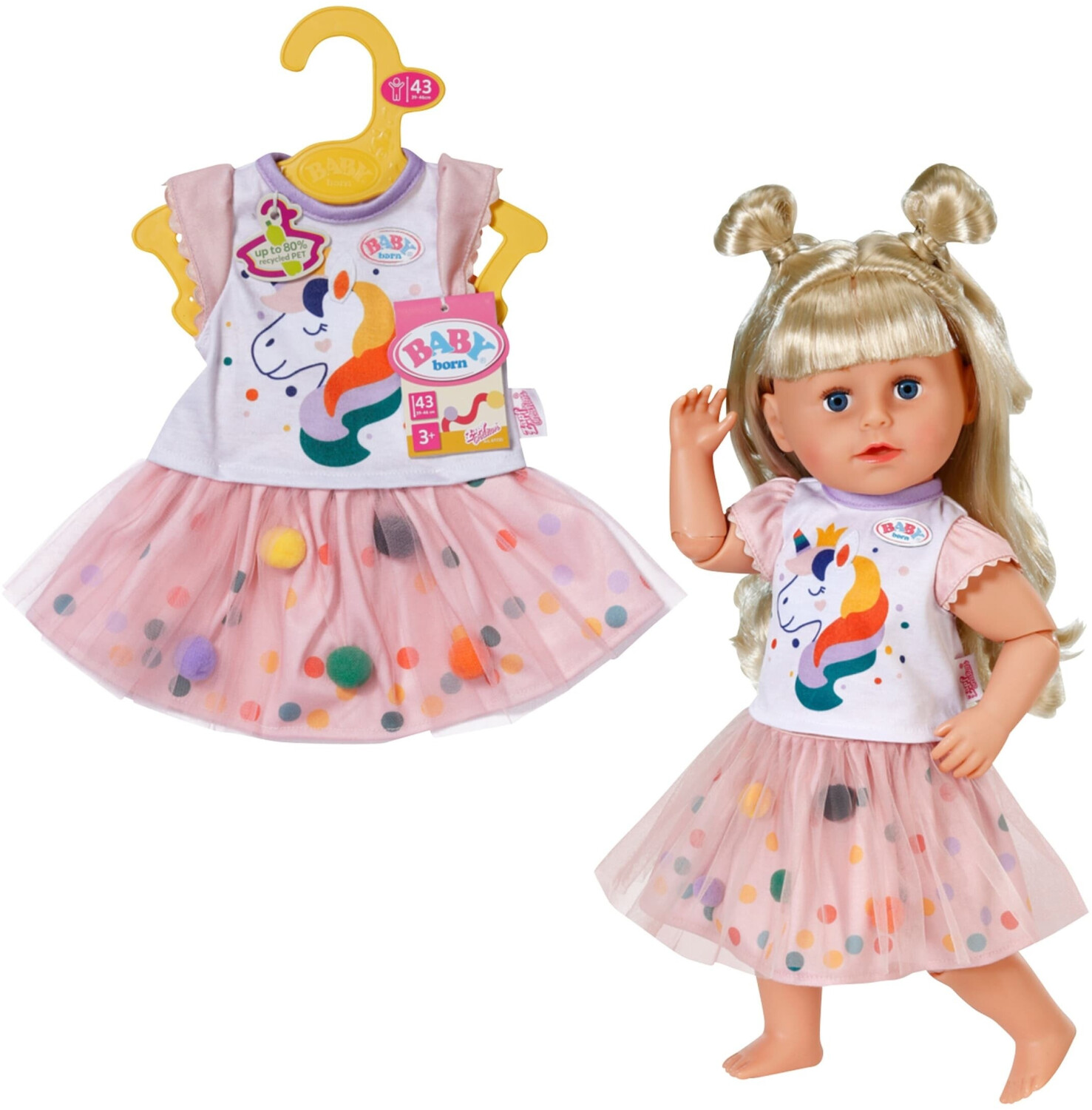 BABY Born Tenue Tutu Rose 43cm - Ensemble Élégant Pour Poupée