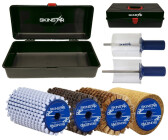 DEERFAMY Skiwachs-Bürstenset – 3 Bürsten Aus Nylon, Messing & Pferdehaar, Für Ski & Snowboard, Kompakte Holzbürsten, 11,75 X 7 Cm