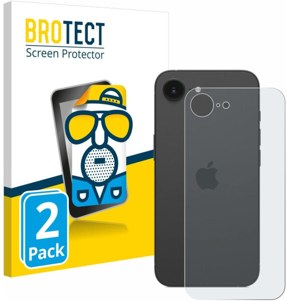 BROTECT Displayschutzfolie Schutzfolie für Apple iPhone 16e (Rückseite), 2 Stück, Displayschutz Schutz Folie Matt Entspiegelungsfolie