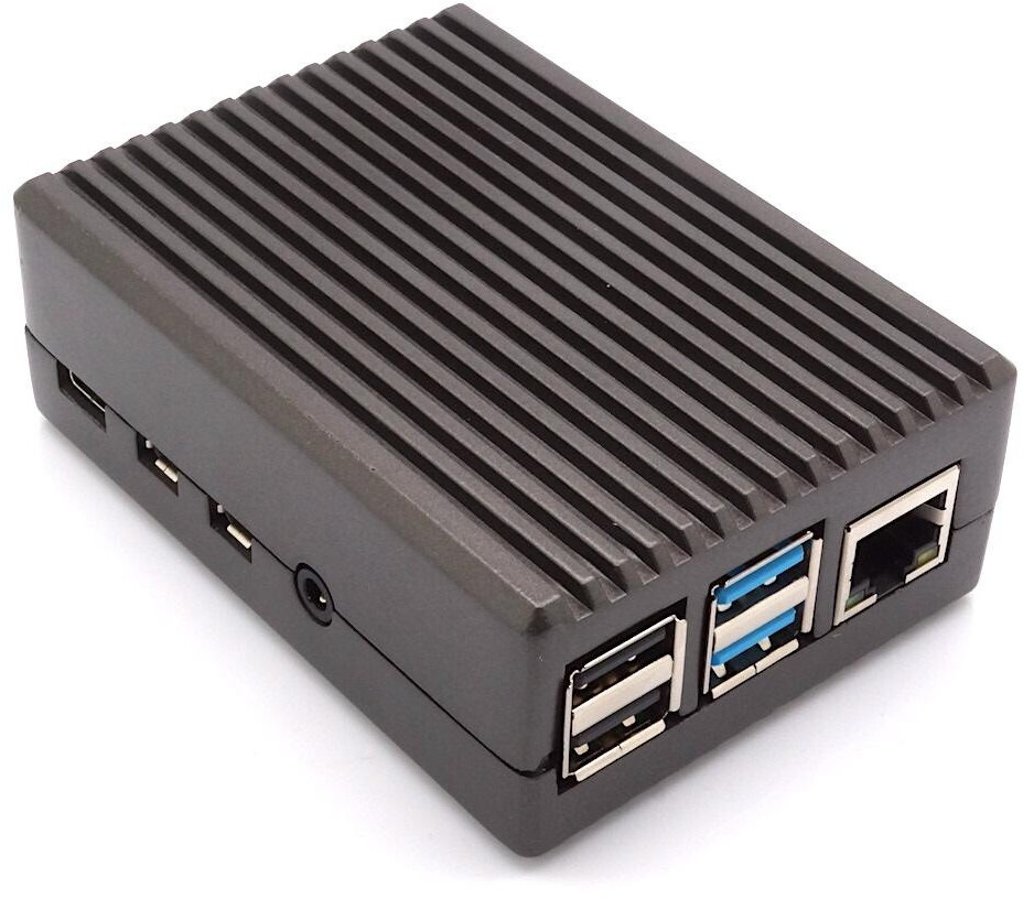 BerryBase Full Armor Gehäuse für Raspberry Pi 4 titanium grau (RPI4 ...
