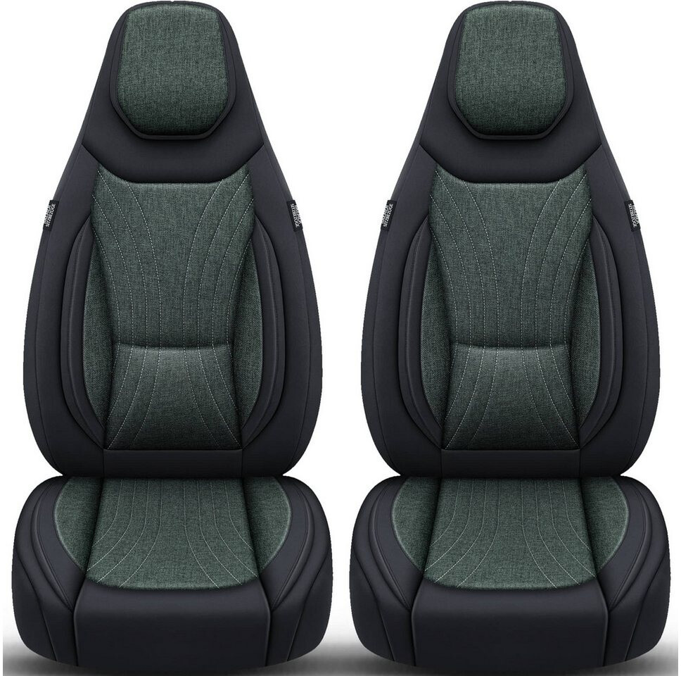 2er Set Autositzbezüge Toyota Yaris (2005-2010) - Vordersitze PU Leder Wasserdicht & Airbag-kompatibel